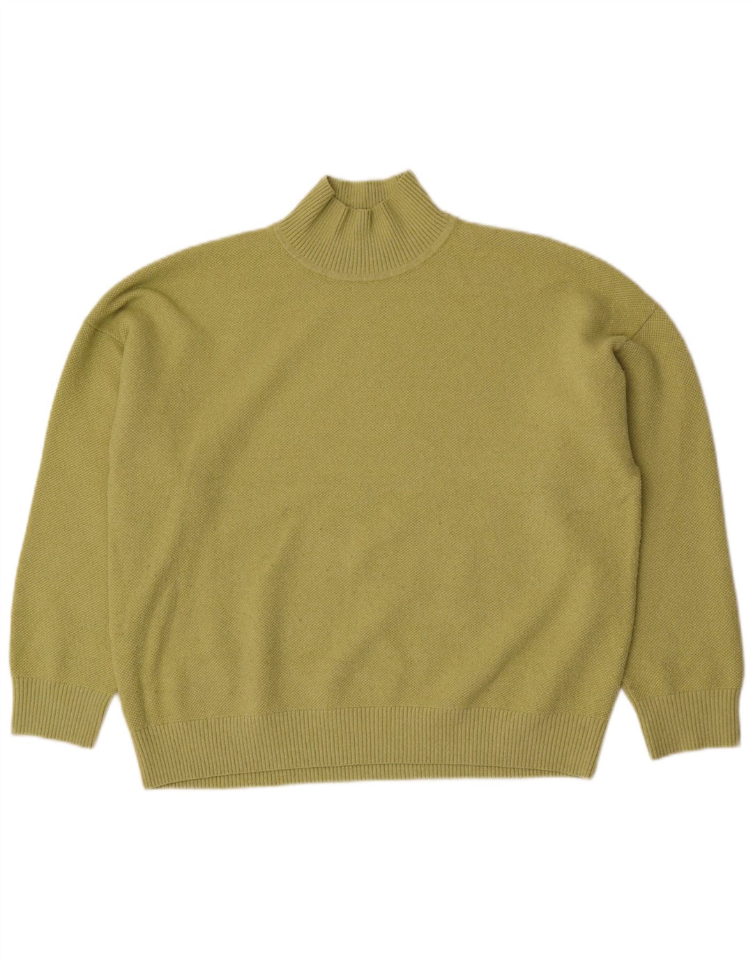 Marks & Spencer Womens Turtle Neck Jumper Sweater UK 16 Large Green