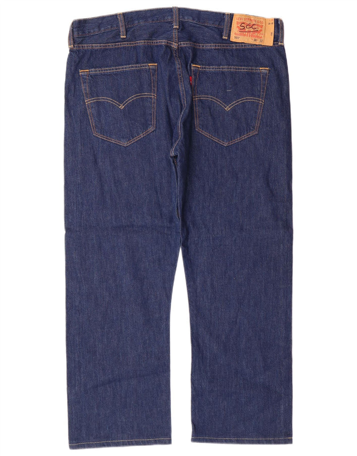 LEVI'S Mens 501 Straight Jeans W38 L27 Blue Cotton