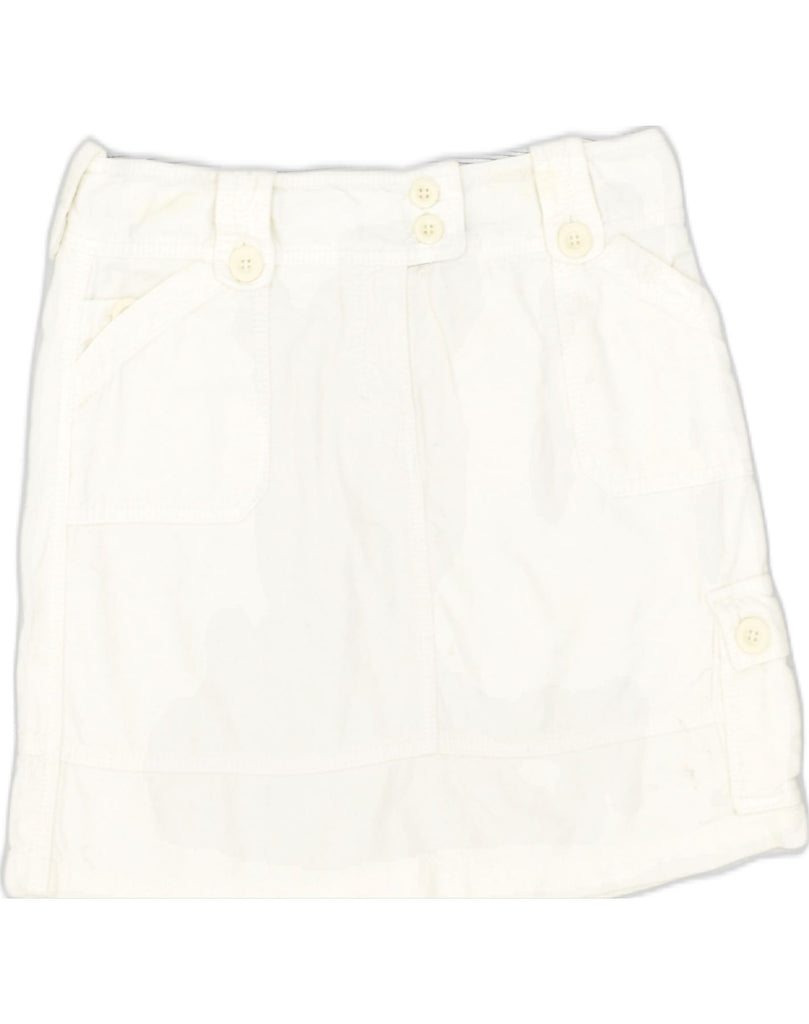 VINTAGE Womens Mini Skirt IT 42 Medium W30 Off White Cotton | Vintage | Thrift | Second-Hand | Used Clothing | Messina Hembry 