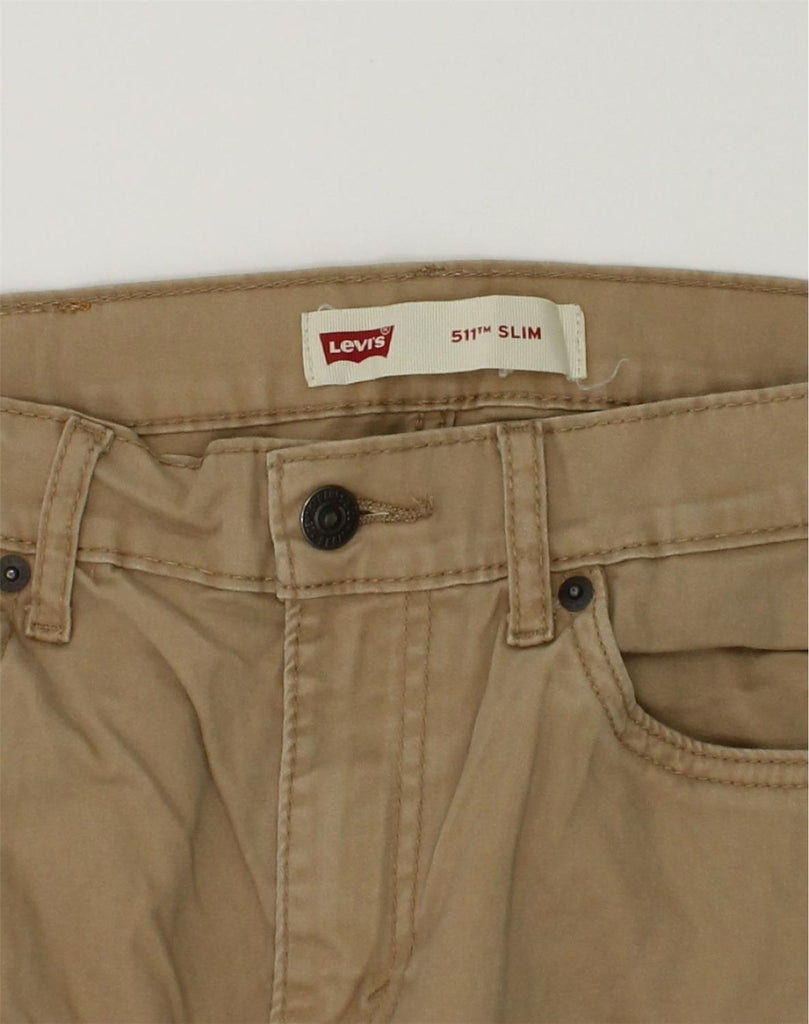 LEVI'S Womens 511 Slim Casual Trousers UK 14 Large W33 L28 Beige Cotton | Vintage Levi's | Thrift | Second-Hand Levi's | Used Clothing | Messina Hembry 