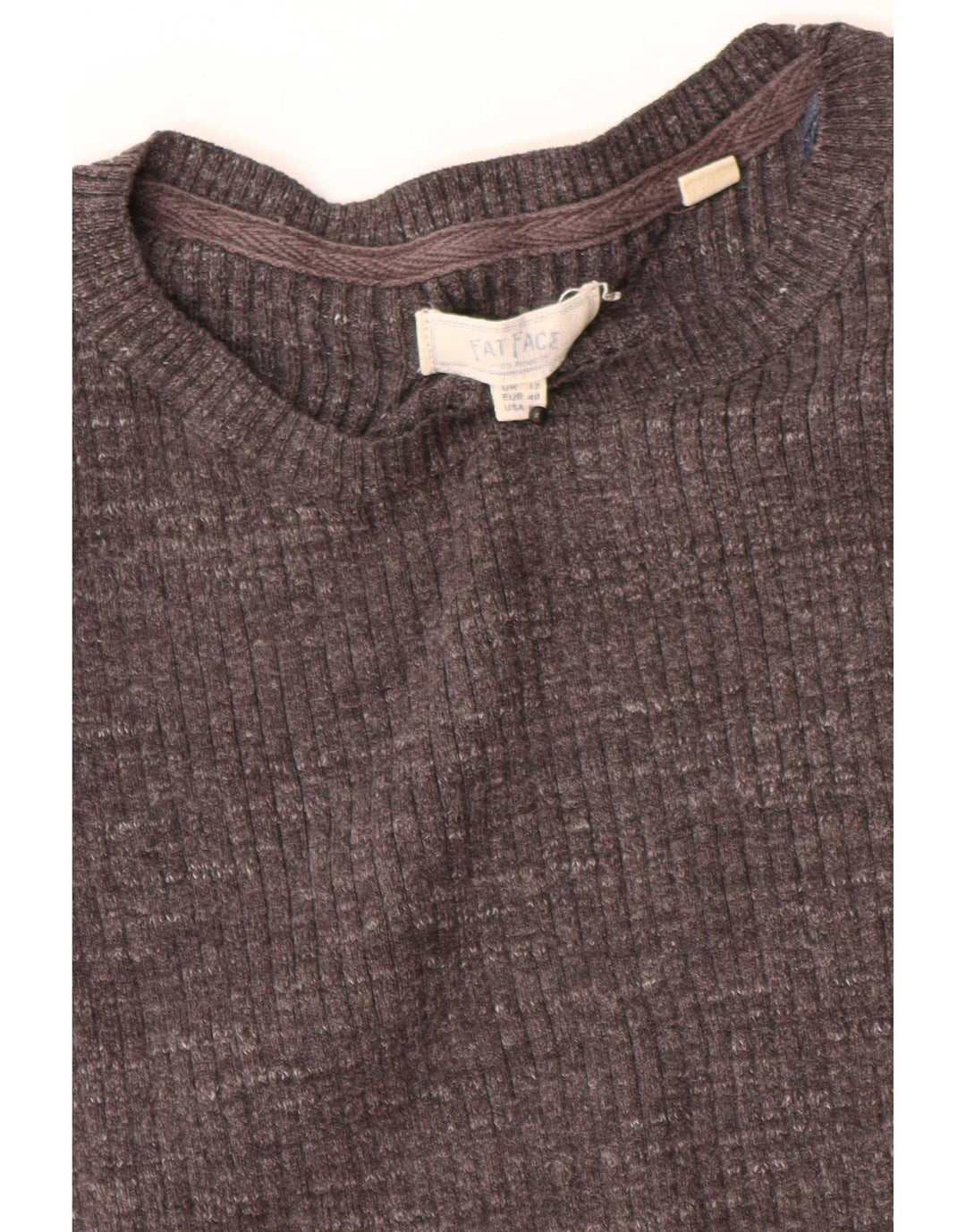 Fat Face Womens Top Long Sleeve UK 12 Medium Grey Cotton