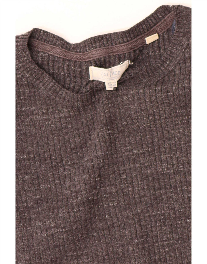 Fat Face Womens Top Long Sleeve UK 12 Medium Grey Cotton