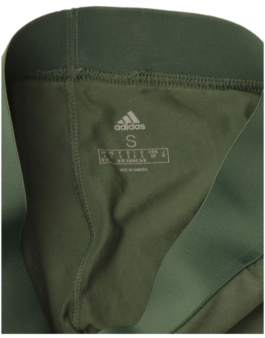 Adidas Womens Leggings UK 8/10 Small  Green Cotton