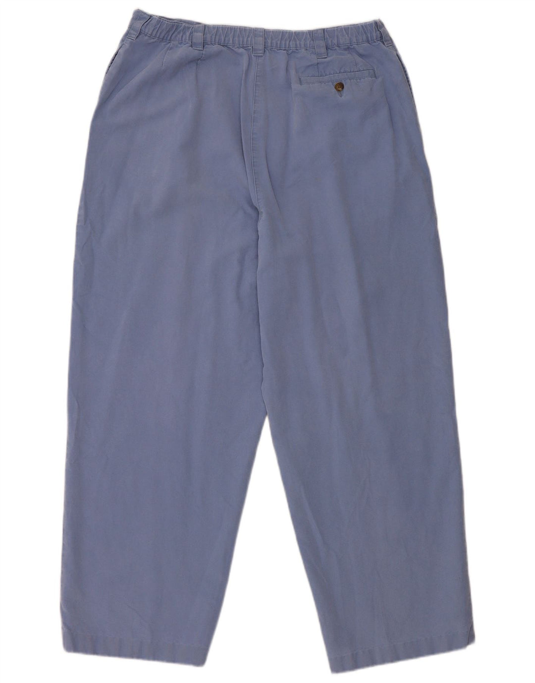 L.L.Bean Womens High Waist Chino Trousers US 16 2XL W34 L27 Blue Tencel