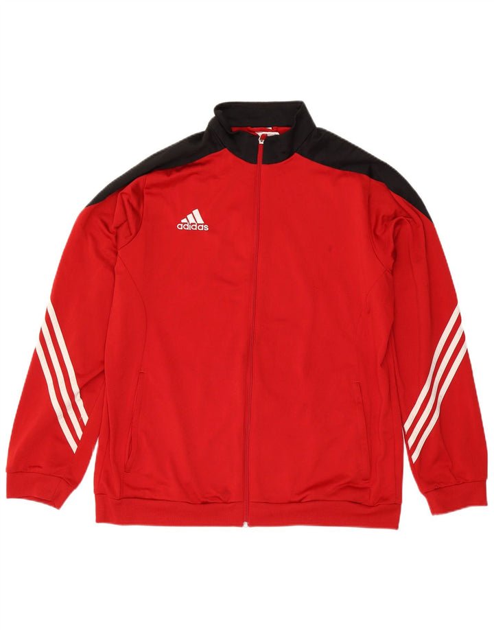 Adidas Mens Tracksuit Top Jacket XL Red Colourblock Polyester