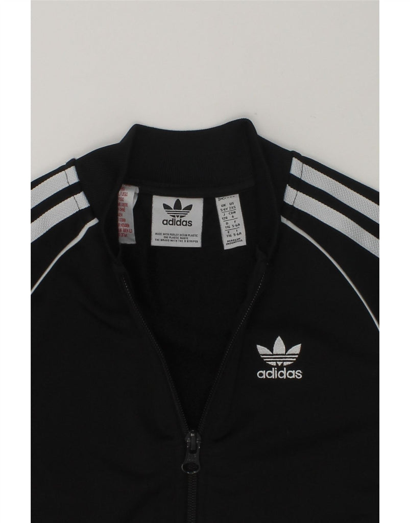 ADIDAS Boys Tracksuit Top Jacket 5-6 Years Black Polyester | Vintage Adidas | Thrift | Second-Hand Adidas | Used Clothing | Messina Hembry 