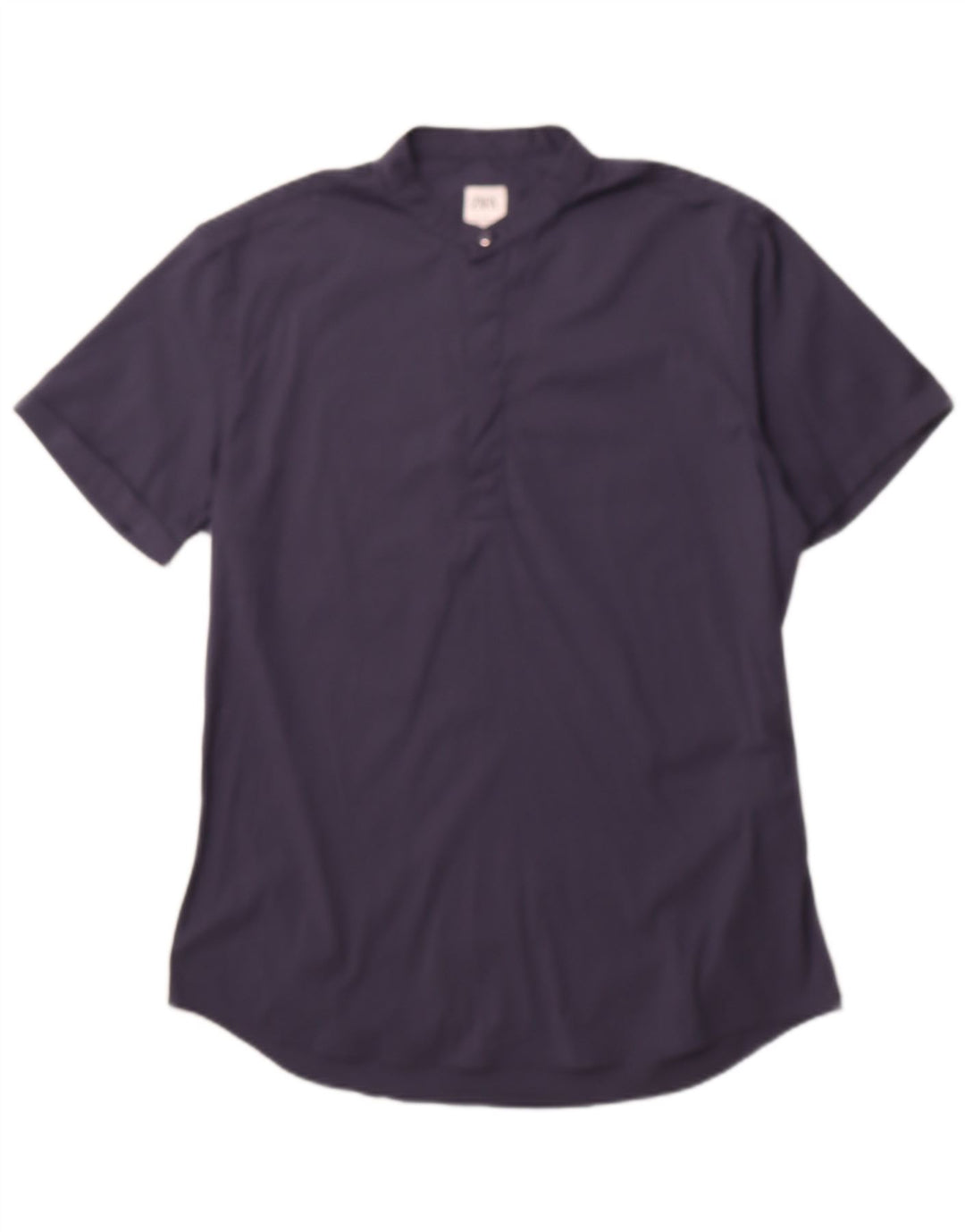 ZARA Mens Short Sleeve Pullover Shirt XL Navy Blue Cotton