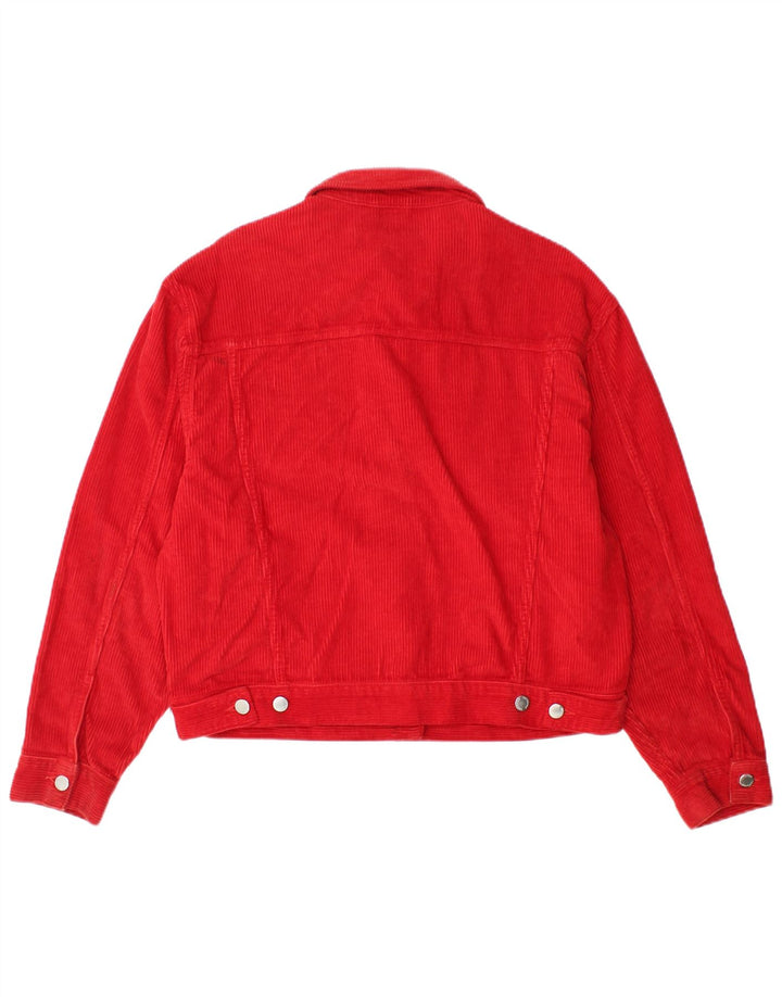 Topshop Womens Oversized Corduroy Jacket UK 10 Small Red Cotton