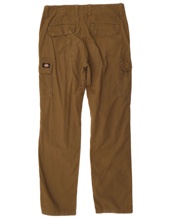 Dickies Mens Straight Cargo Trousers W32 L31 Khaki Check Polyester