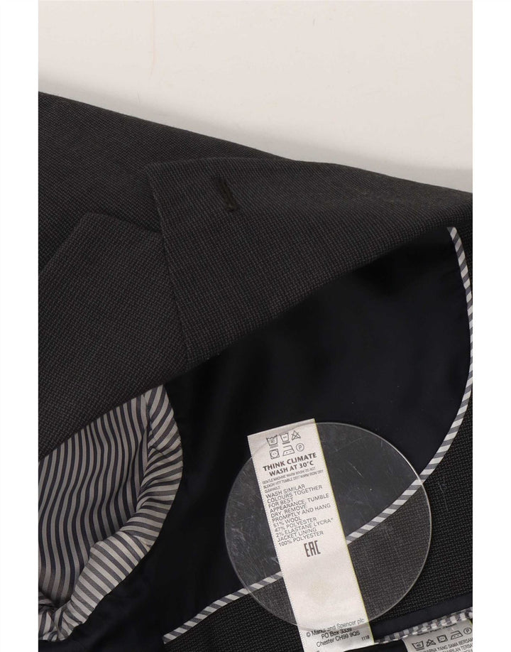 Marks & Spencer Mens 2 Button Regular Fit Blazer Jacket UK 40 Medium Grey