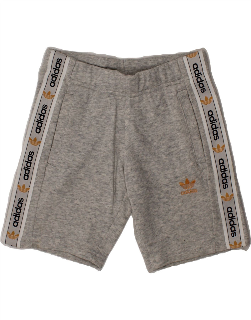 ADIDAS Boys Graphic Sport Shorts 6-7 Years  Grey Cotton Vintage Adidas and Second-Hand Adidas from Messina Hembry 