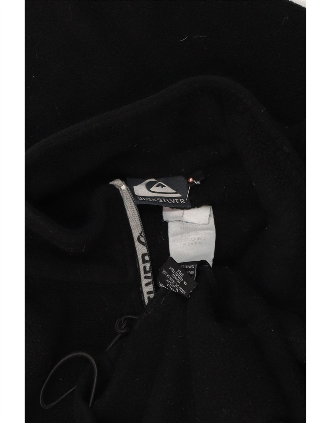 QUIKSILVER Mens Zip Neck Fleece Jumper Large Black Polyester