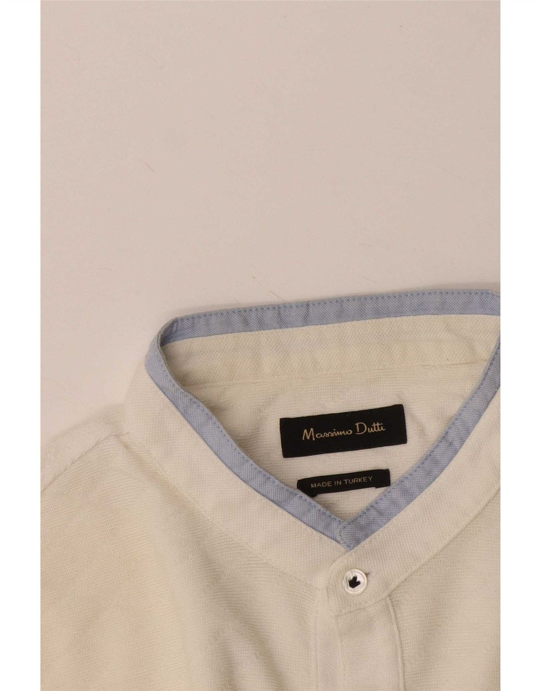 Massimo Dutti Mens Polo Shirt Medium White Colourblock