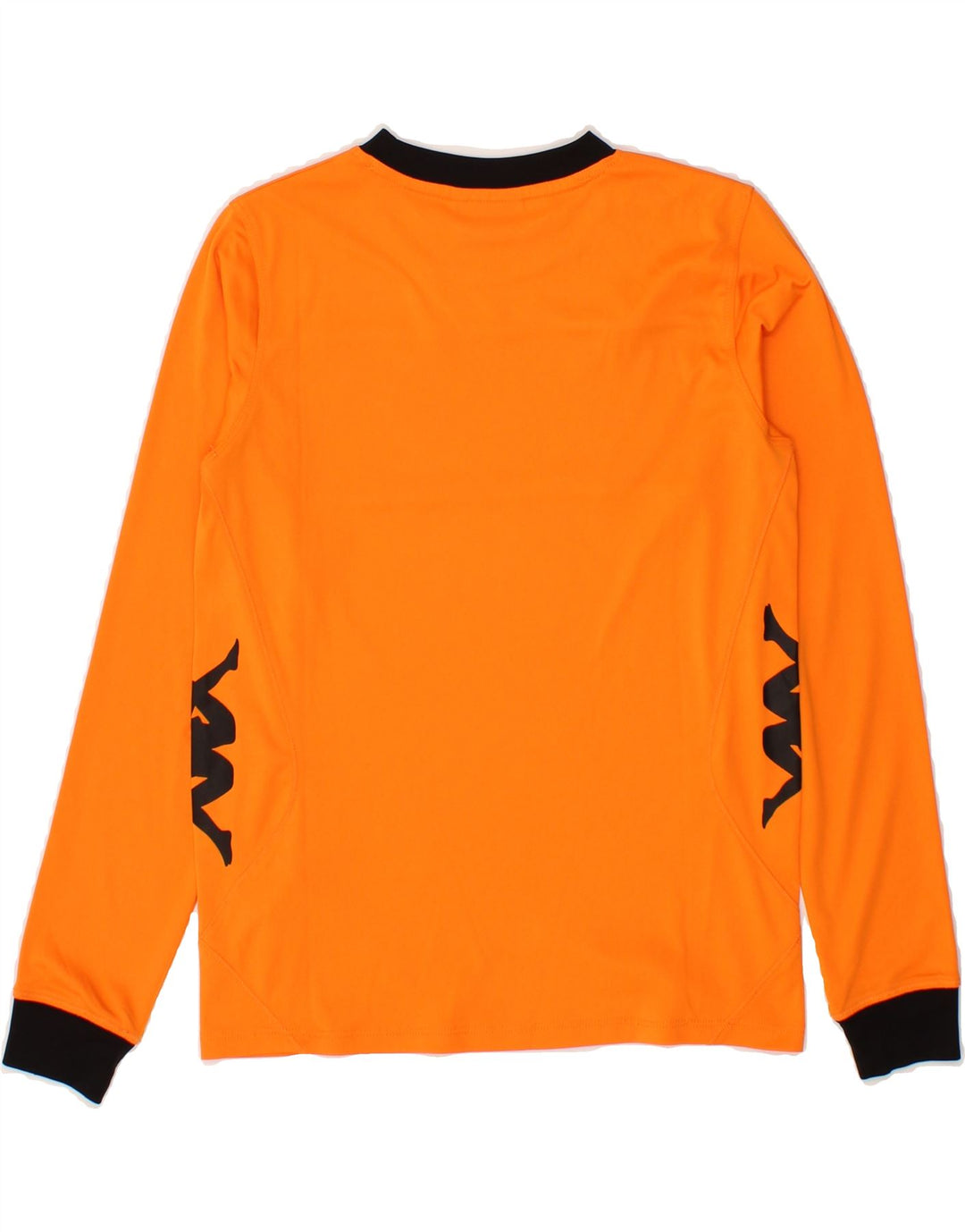 KAPPA Boys Graphic Top Long Sleeve 11-12 Years Orange Colourblock Vintage Kappa and Second-Hand Kappa from Messina Hembry 