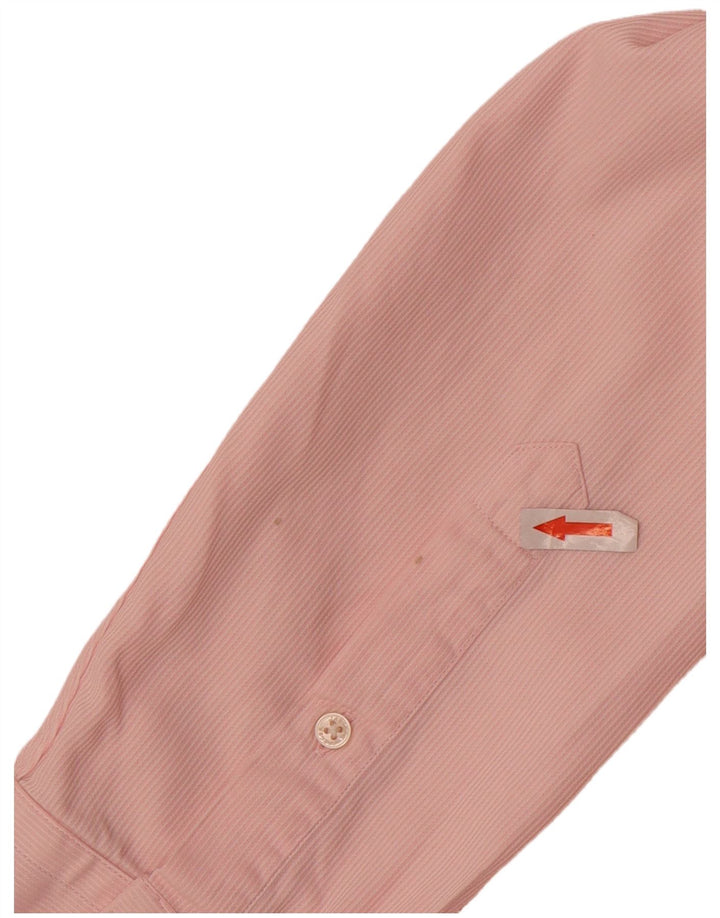Jaeger Mens Modern Shirt Size 15 1/2 Medium Pink Pinstripe Cotton