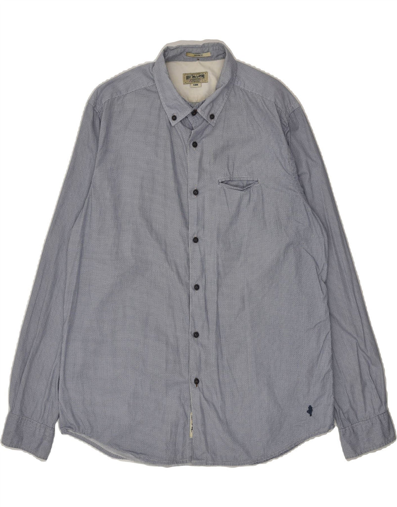 MARLBORO CLASSICS Mens Custom Fit Shirt XL Grey Cotton | Vintage Marlboro Classics | Thrift | Second-Hand Marlboro Classics | Used Clothing | Messina Hembry 