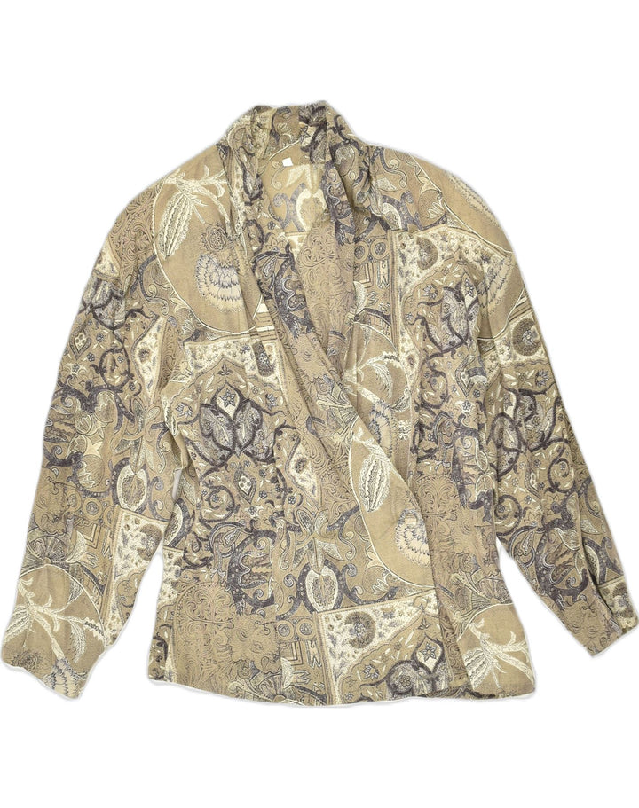 VINTAGE Womens 1 Button Blazer Jacket UK 10 Small Brown Floral Viscose | Vintage Vintage | Thrift | Second-Hand Vintage | Used Clothing | Messina Hembry 