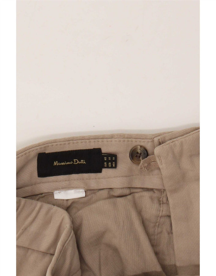Massimo Dutti Mens Slim Chino Trousers EU 40 Medium W31 L30 Beige