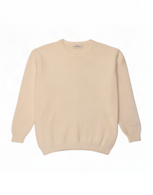Marks & Spencer Womens Crew Neck Jumper Sweater UK 12 Medium White