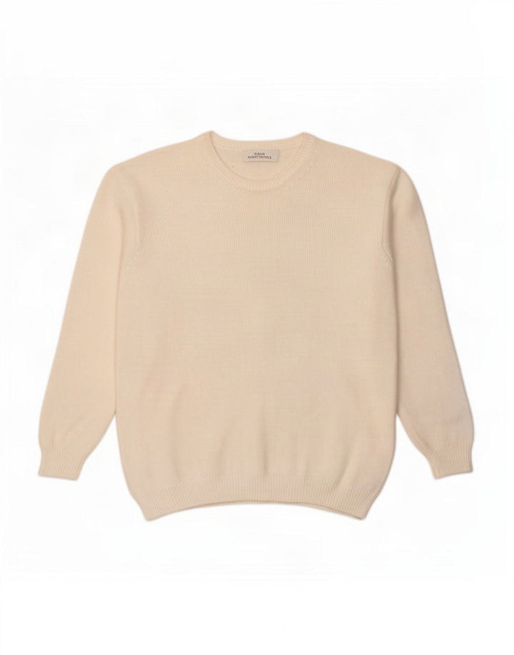 Marks & Spencer Womens Crew Neck Jumper Sweater UK 12 Medium White
