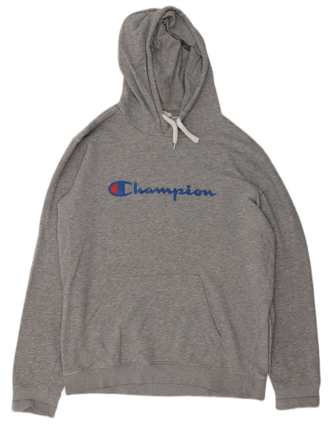 Champion Mens Graphic Hoodie Jumper XL Grey Flecked