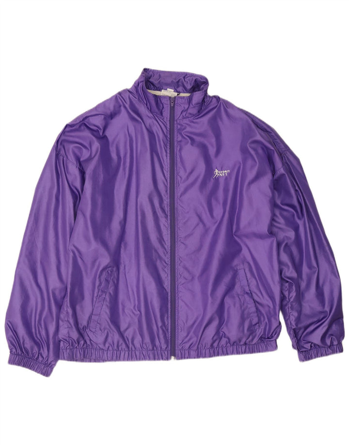 Vintage Mens Tracksuit Top Jacket 2XL Purple Polyamide