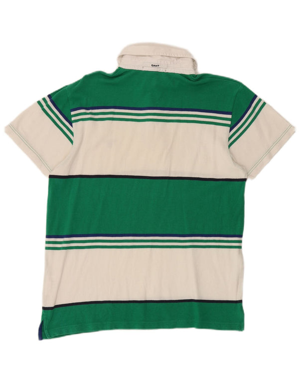 Gant Mens Rugby Polo Shirt Medium Green Colourblock Cotton