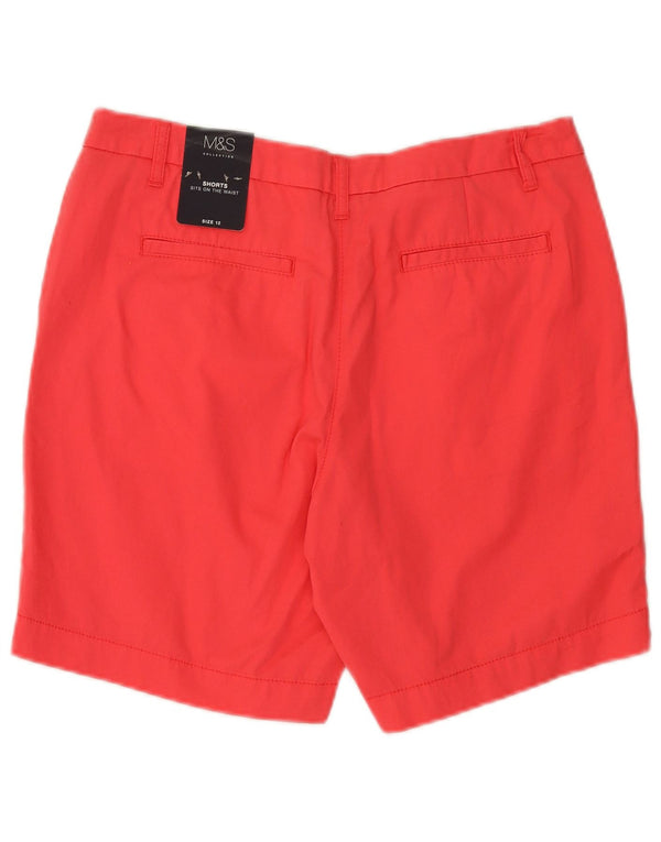 Marks & Spencer Womens Chino Shorts UK 12 Medium W32 Pink Cotton