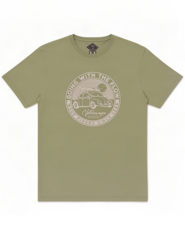 Fat Face Mens Graphic T-Shirt Top Small Green Cotton
