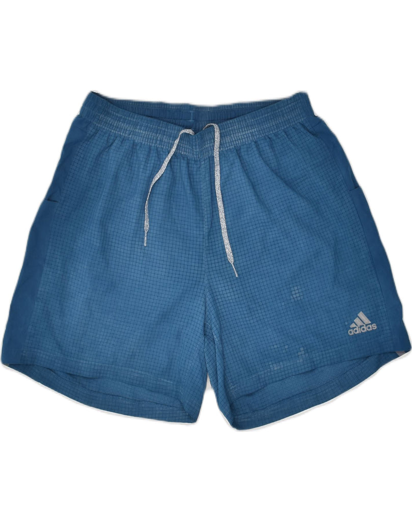 ADIDAS Mens Climacool Sport Shorts Medium Blue Check Polyester | Vintage Adidas | Thrift | Second-Hand Adidas | Used Clothing | Messina Hembry 