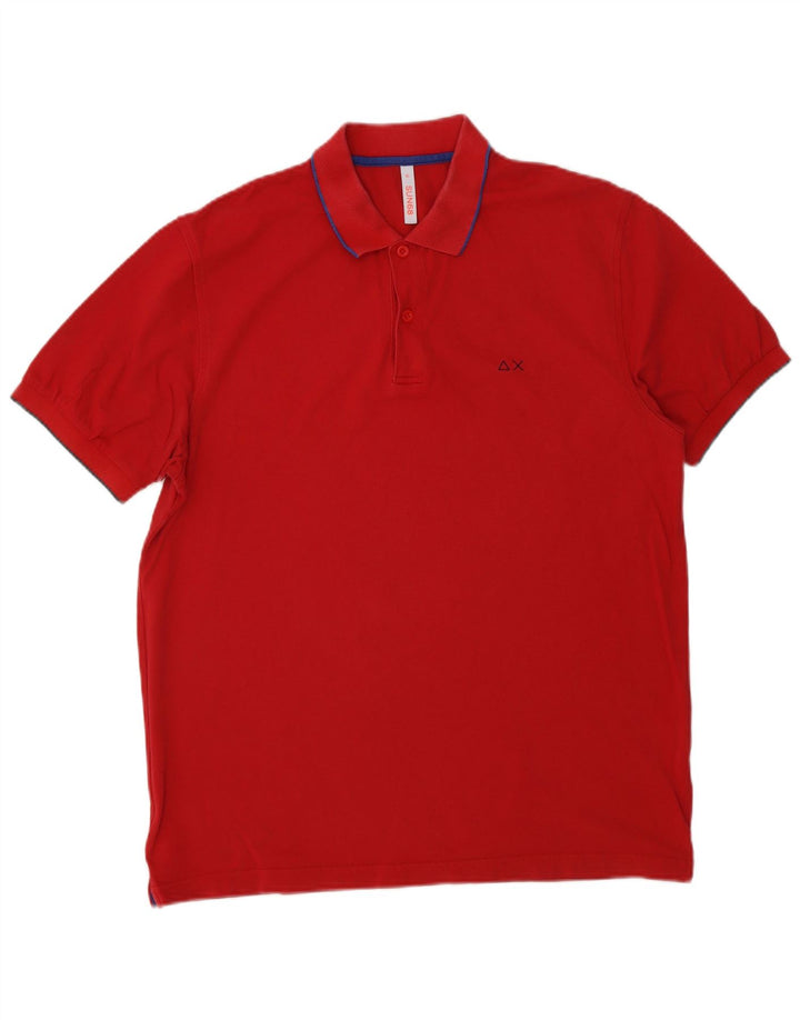 SUN68 Mens Polo Shirt XL Red Cotton
