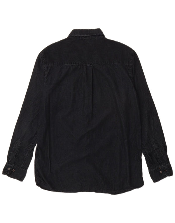 Carrera Mens Corduroy Shirt Large Navy Blue Cotton