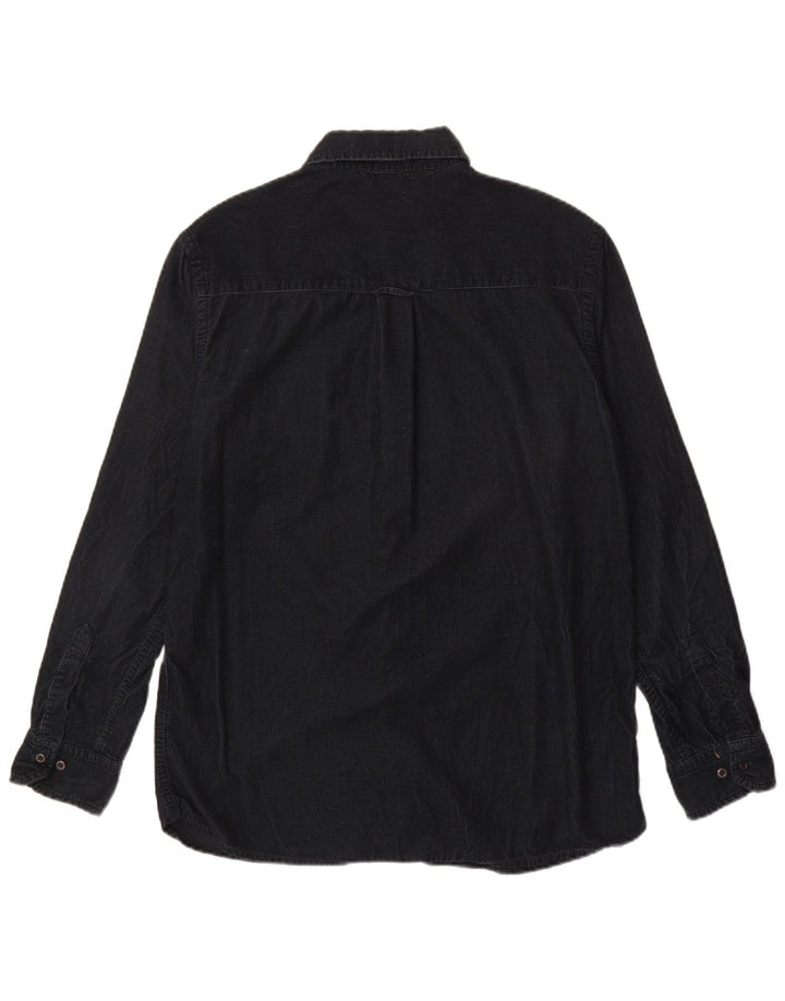 Carrera Mens Corduroy Shirt Large Navy Blue Cotton