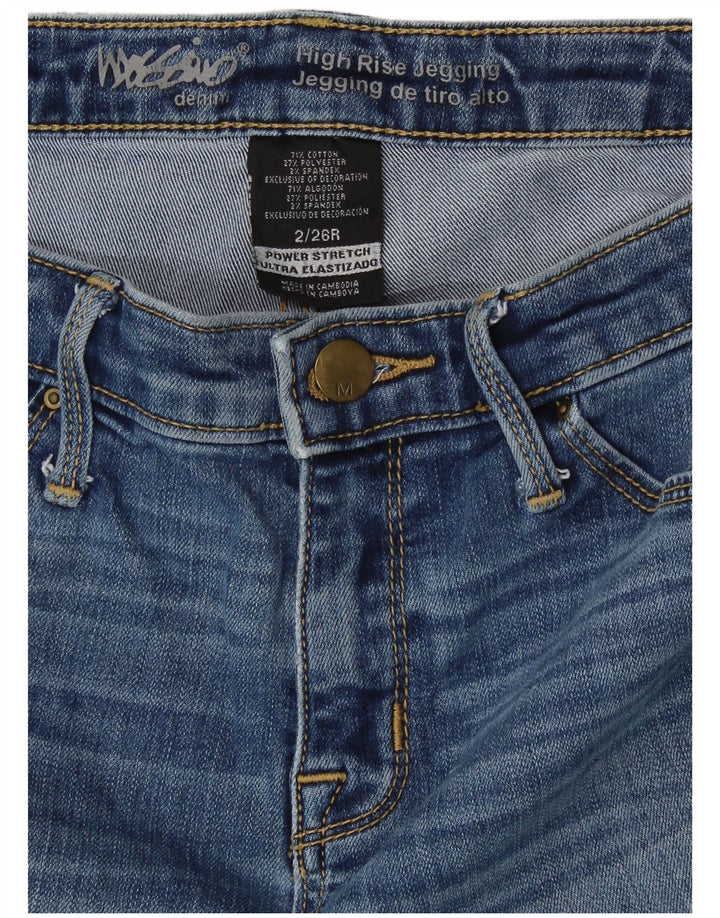 Mossimo Womens Distressed Jegging Jeans US 2 XS W26 L25 Blue Cotton