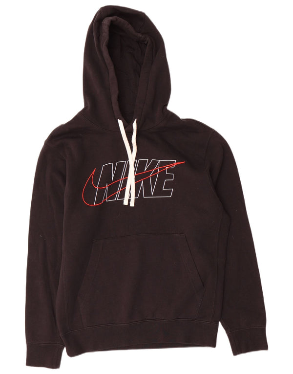 Nike Mens Graphic Hoodie Jumper Small Black Cotton