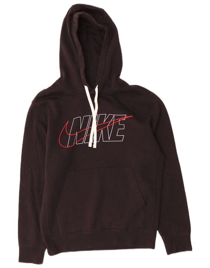 Nike Mens Graphic Hoodie Jumper Small Black Cotton