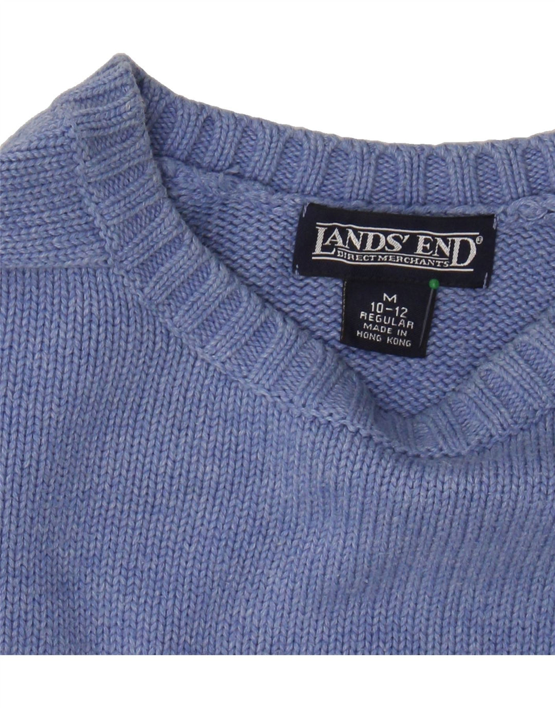 LANDS END Womens Regular Fit Crew Neck Jumper Sweater UK 10/12 Medium Blue Vintage Lands End and Second-Hand Lands End from Messina Hembry 