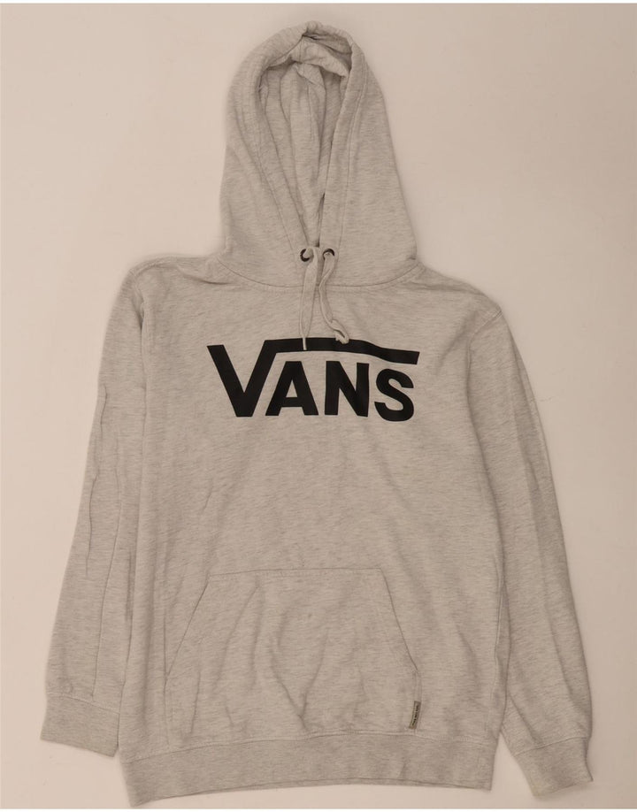 Vans Mens Graphic Hoodie Jumper Small Grey Flecked Cotton
