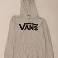 Vans Mens Graphic Hoodie Jumper Small Grey Flecked Cotton