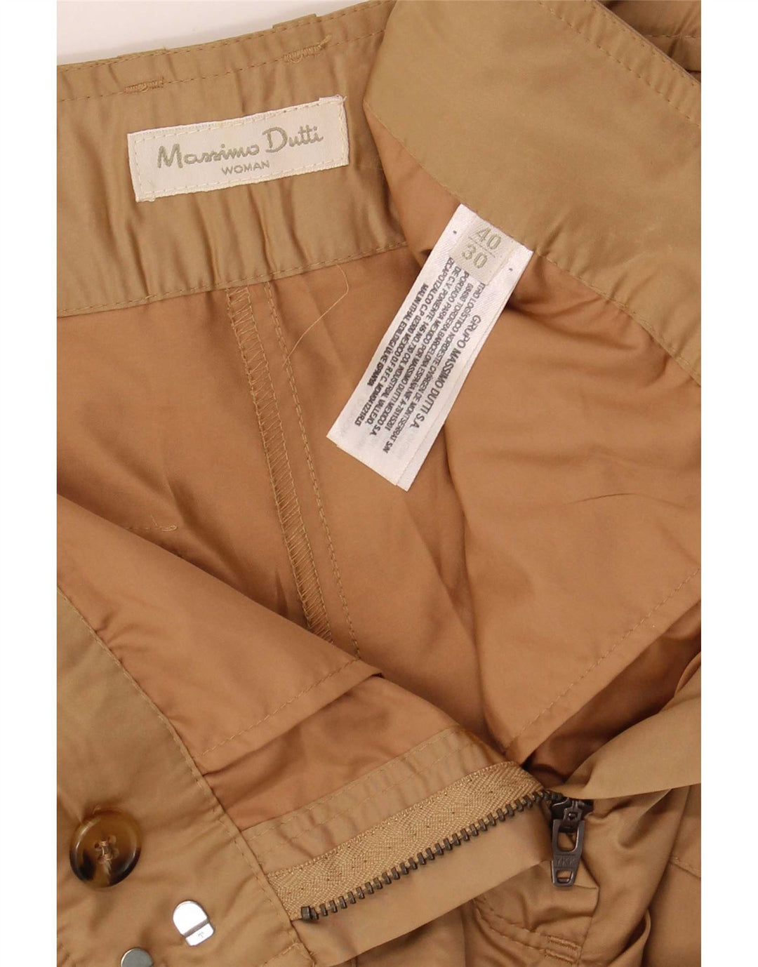 Massimo Dutti Womens Cargo Shorts EU 40 Medium W30 Beige Polyester