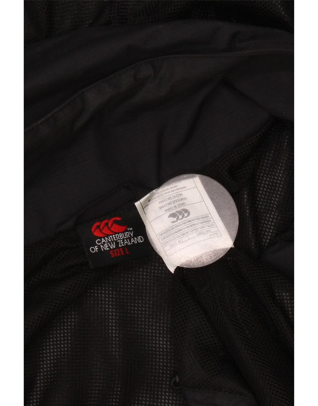 Canterbury Mens Hooded Pullover Rain Jacket UK 40 Large Black Nylon