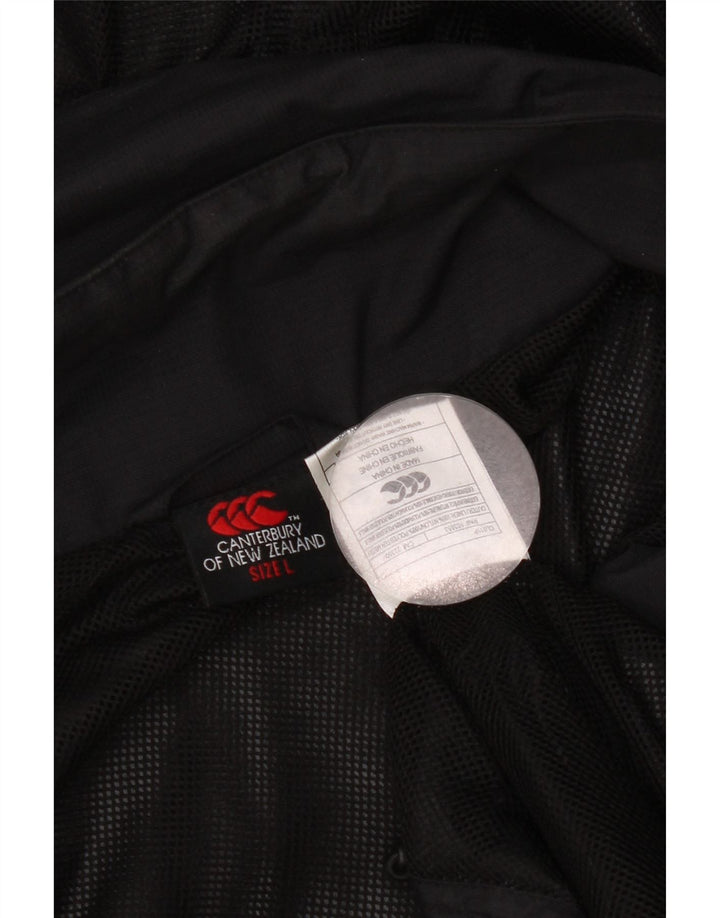 Canterbury Mens Hooded Pullover Rain Jacket UK 40 Large Black Nylon