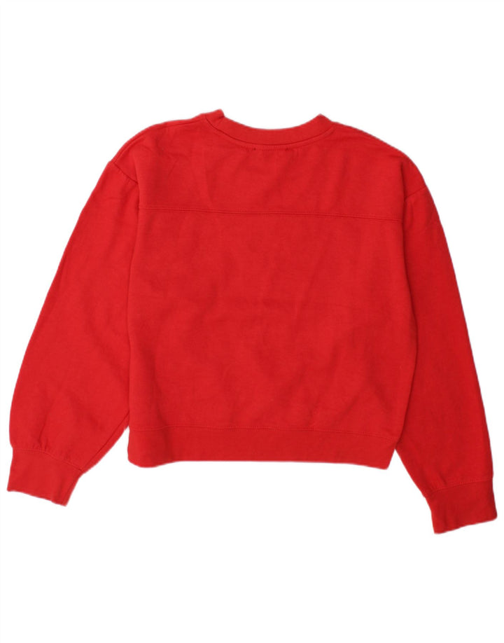 Zara Womens Oversized Sweatshirt Jumper UK 10 Small Red Polyester