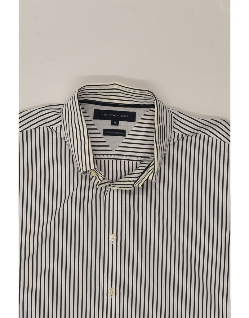 TOMMY HILFIGER Mens 80'S Two Ply Shirt Medium Grey Pinstripe Cotton | Vintage Tommy Hilfiger | Thrift | Second-Hand Tommy Hilfiger | Used Clothing | Messina Hembry 