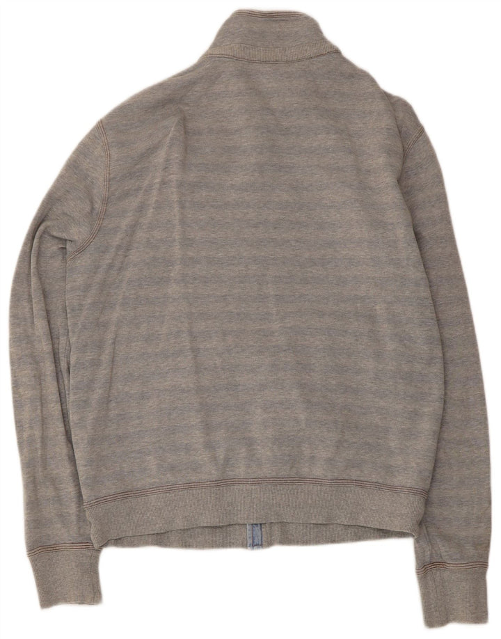 Hugo Boss Mens Tracksuit Top Jacket Medium Grey Striped Cotton