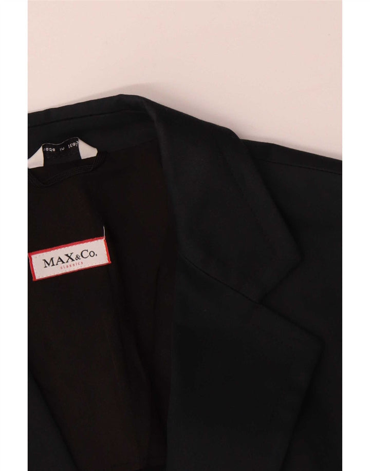 Max & Co. Womens 2 Button Blazer Jacket UK 10 Small Navy Blue Cotton