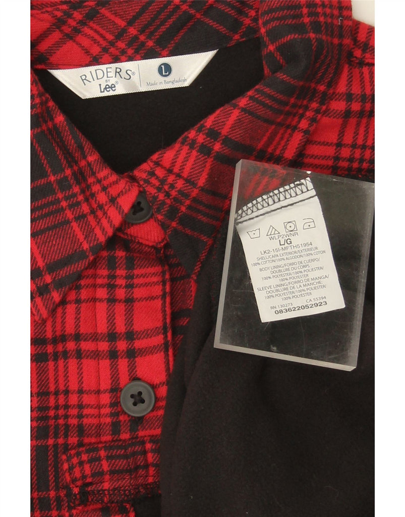 LEE Womens Riders Flannel Shirt UK 16 Large Red Check Cotton Vintage Lee and Second-Hand Lee from Messina Hembry 