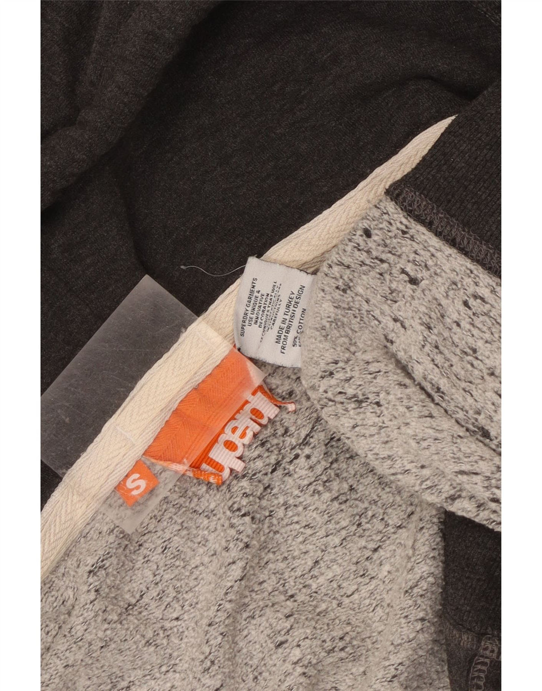 Superdry Mens Zip Hoodie Sweater Small Grey Cotton