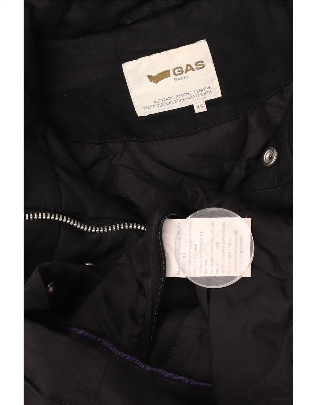 Gas Womens Hooded Bomber Jacket UK 6 XS Black Polyamide