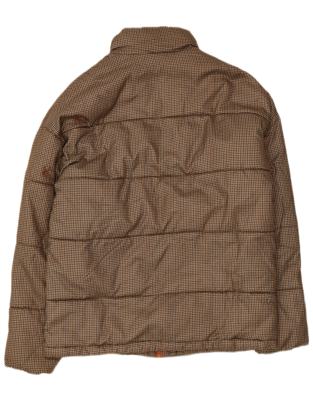 Jack & Jones Mens Padded Jacket UK 36 Small Brown Check Polyester